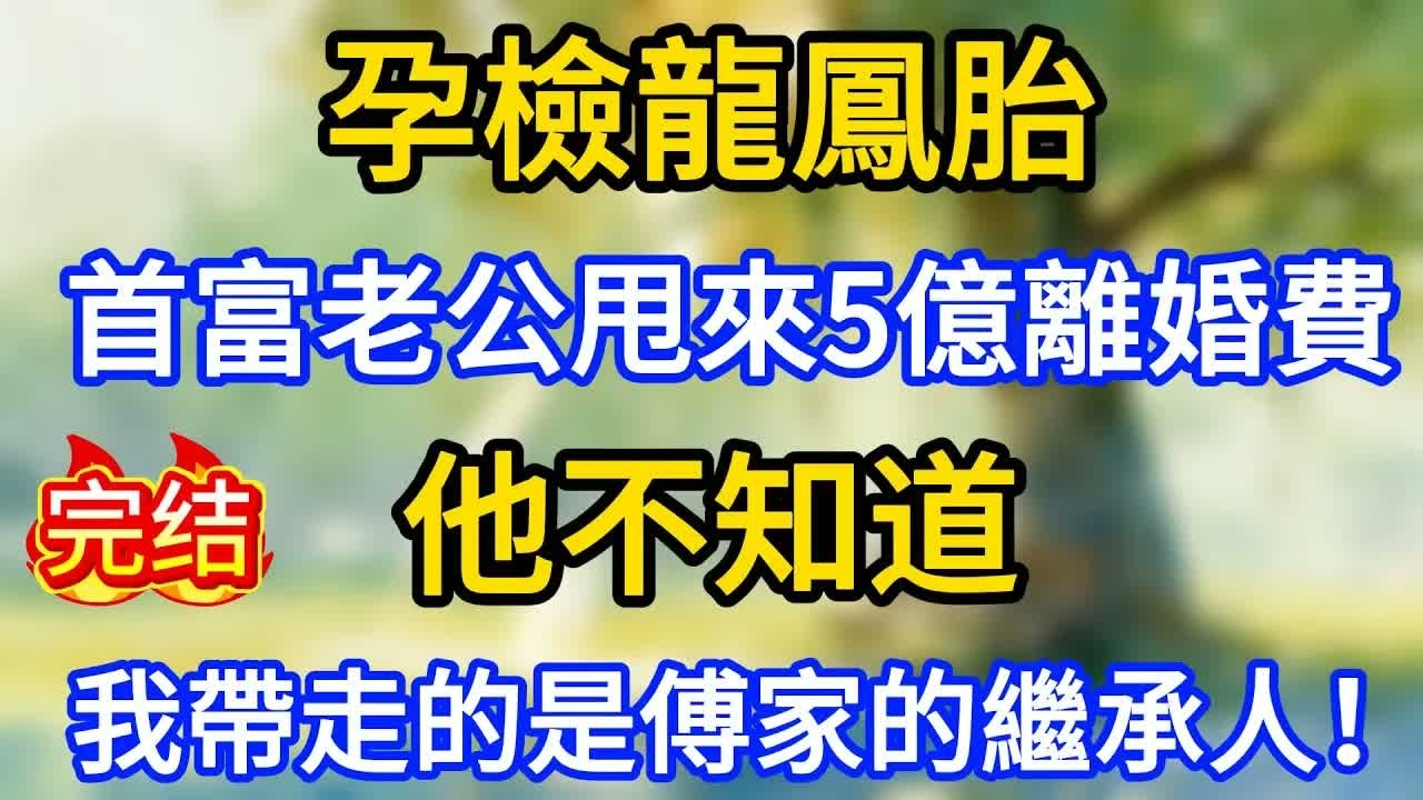 孕檢龍鳳胎，首富老公甩來5億離婚費。他不知道，我帶走的是傅家的繼承人！