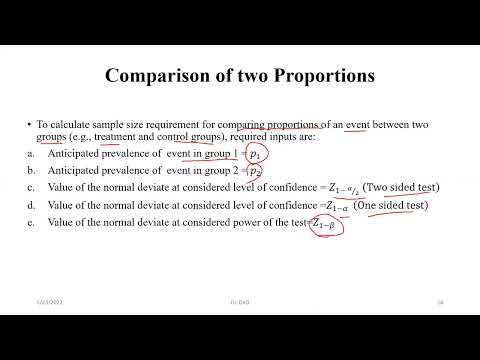Minimum Sample size calculation for comparison of proportions