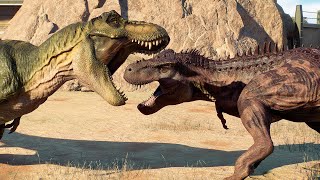 ALL NEW CAMP CRETACEUS DINOSAURS VS LARGE & MEDIUM DINOSAURS FIGHT - Jurassic World Evolution 2