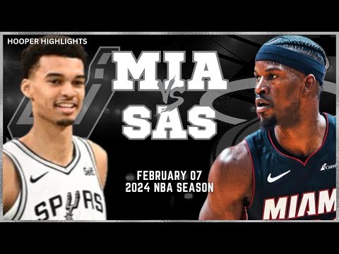San Antonio Spurs vs Miami Heat Full Game Highlights | Feb 7 | 2024 NBA Season