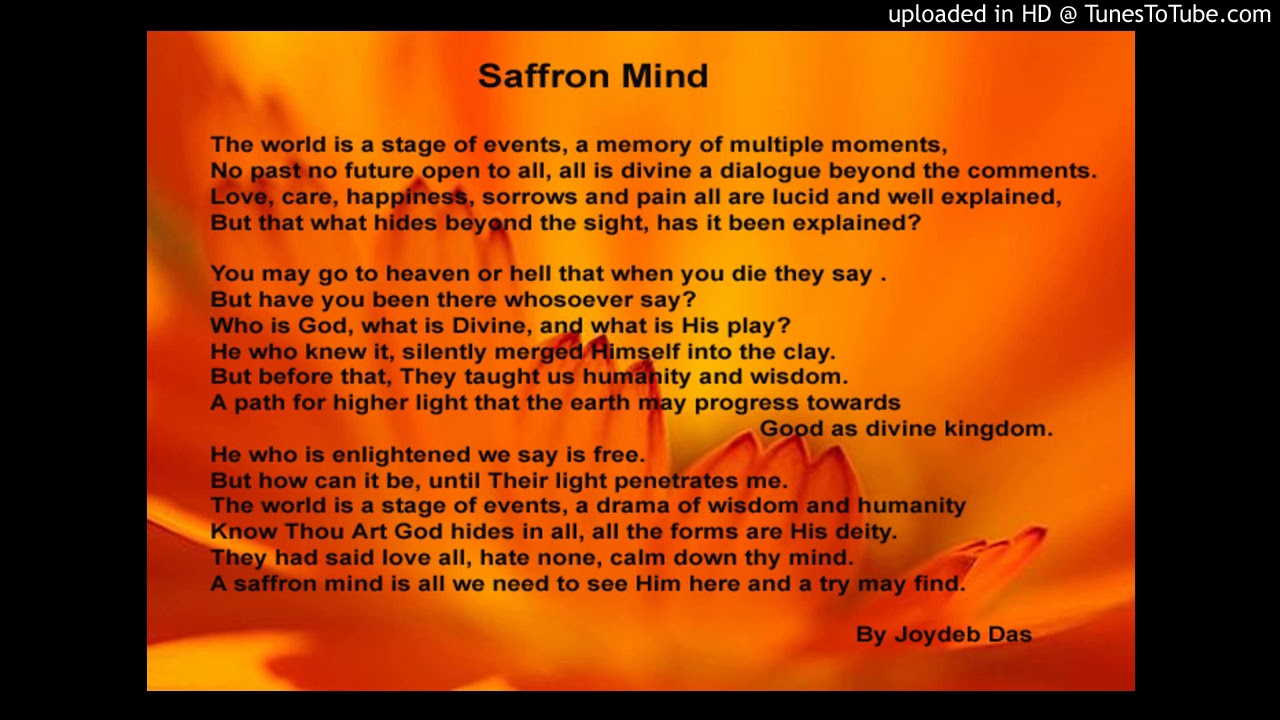 Saffron Mind { poem } Pranama To Sri Ramakrishna, Sri Aurobindo,,Sri