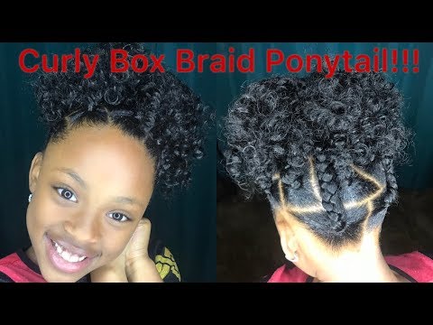 Crochet Curly Box Braid Ponytail For Kids