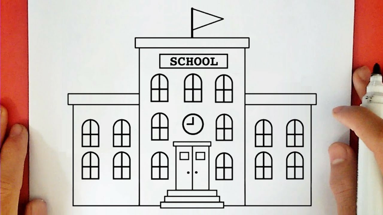 كيف ترسم مدرسة بطريقة سهلة وبسيطة جدا مع التلوين خطوة بخطوة / رسم سهل /  تعليم الرسم للمبتدئين - YouTube