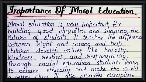 Importance of moral education paragraph | Essay on importance of moral education #moraleducation 