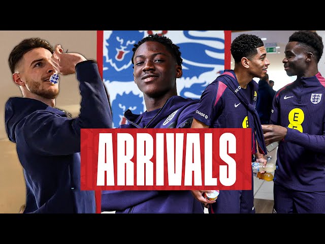 Bellingham & Saka Reunite, Rice v Ramsdale Darts  🎯 & Mainoo Gets Called-Up | Arrivals | England class=