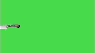 Knife fly green screen