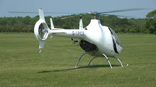 GUIMBAL CABRI G2 G-IPCE LANDING AND DEPARTING FROM AERO EXPO 2023 9-6 SYWELL AIRFIELD UK