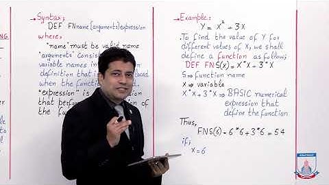 Class 10 - Computer Studies - Chapter 5 - Lecture 3 - User-defined Function in GW - Allied Schools