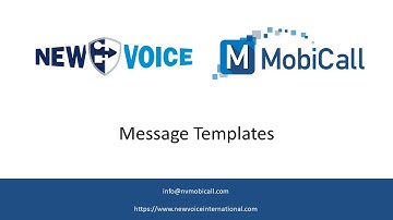 NewVoice MobiCall - Alarm message Templates