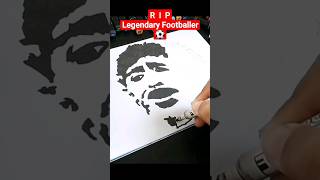 How to Draw legendary footballer RIP @Diego Maradona #shorts #art