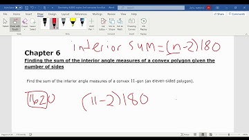 Finding the sum of the interior angle measures of a convex polygon given the number of sides