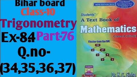 Dr.k.c.sinha|Class-10 (Math)|Ex-8.4|Q.no-(33-to-37)|@wisdompoint1970