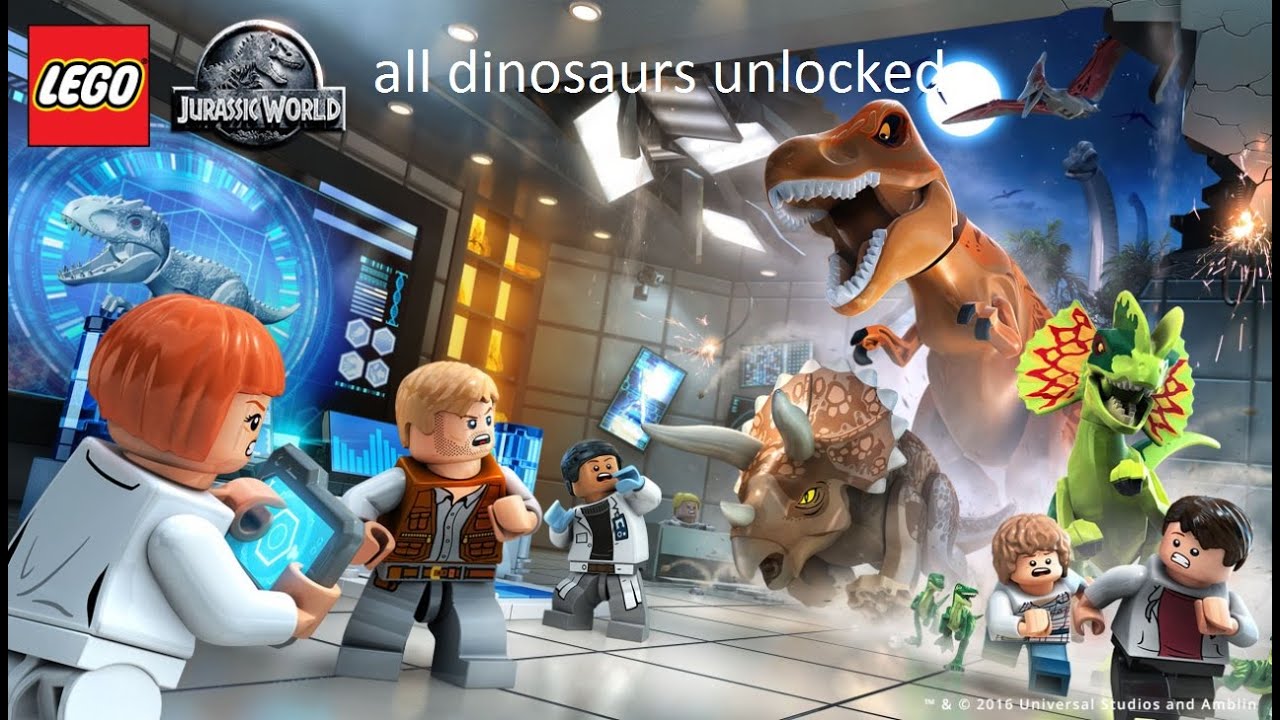 Lego Jurassic Worldall dinosaurs unlocked YouTube