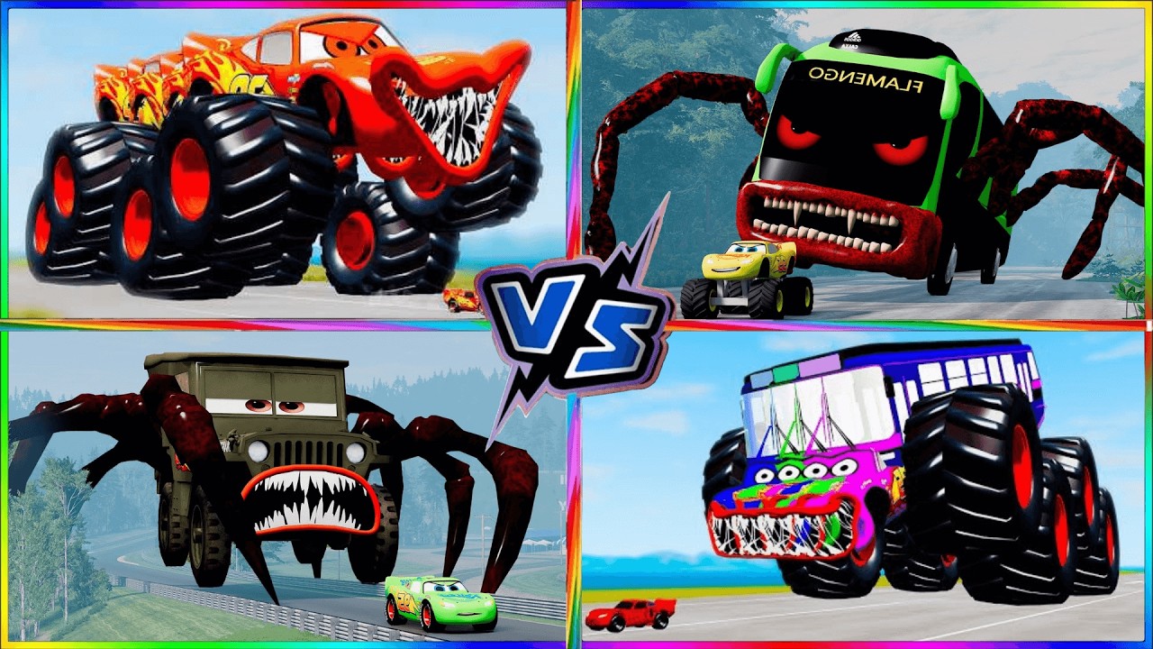 ONLY 1% CAN BEAT THIS! 😈 / INSANE Challenge Tiles Hop Gigant Machines vs Zoombie Mcqueen😂😂😂