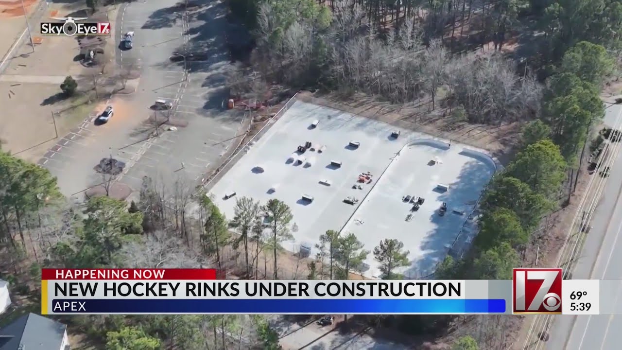 Street hockey rinks under construction in Apex - YouTube