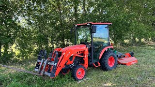 Kubota LX2610 Cab Shredding w/Titan 5’ 1205 Bush Cutter