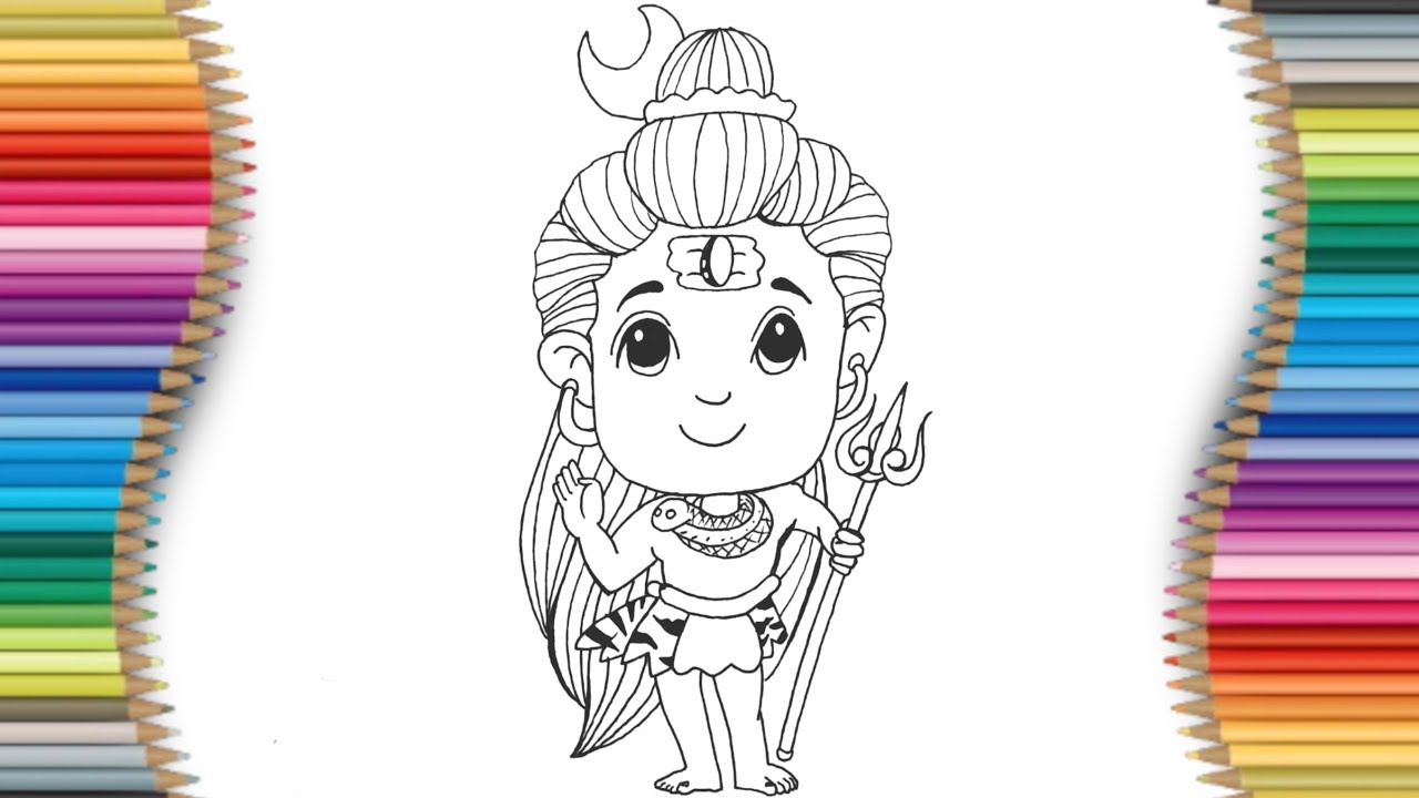 How to draw lord shiva| easy drawing of Mahadev step by step for ...
