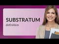 Substratum  meaning of substratum