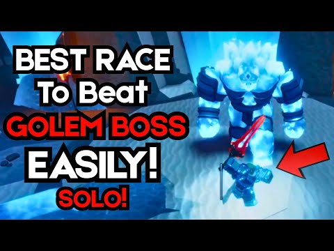 How to EASILY SOLO the GOLEM BOSS with SIMPLE RACE.. (Forge Roblox)