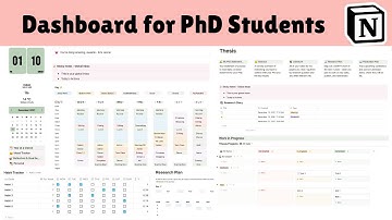 Notion Template for PhD Students - My Dashboard for Planning My PhD