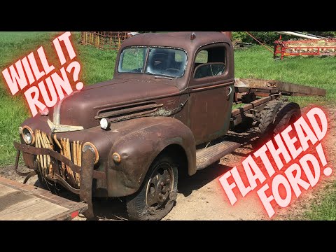 Ford Flathead sitting for 48 years! Will it run?!? 1947 Ford Truck rescued from the tree row