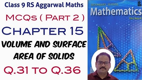 Multiple Choice questions Of Chapter 15 Volume and Surface Area of Solids CLASS 9 RS Aggarwal Maths