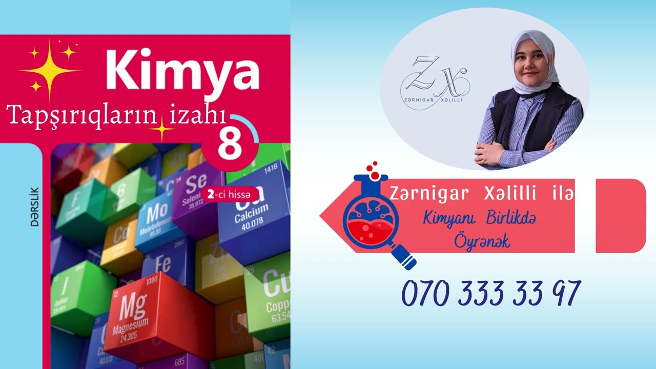 Kimya 8-ci sinif 2-ci hissə səh.37 5.1 Yanma reaksiyaları