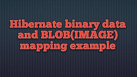 Hibernate Binary Data and BLOB Mapping example