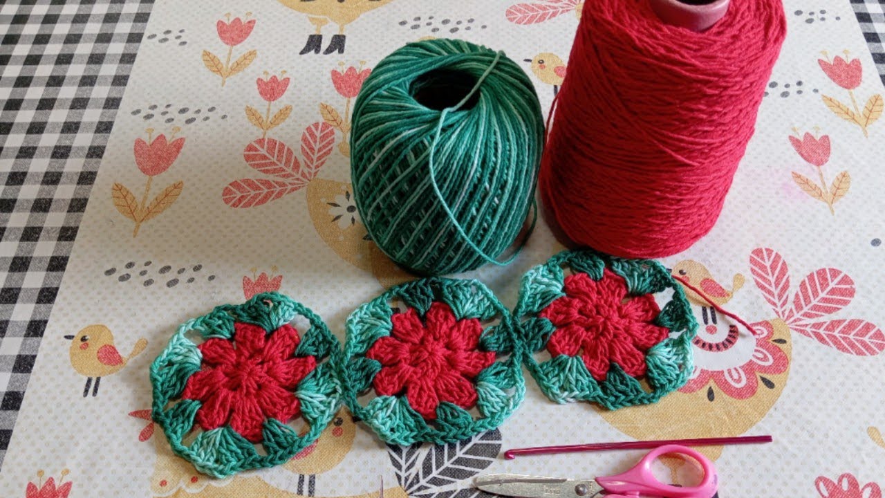 Flor rasteira de crochê 🧶 squere ( passo a passo ) 