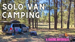 Solo Camping & Chasing Waterfalls! | Boondocking in a Minivan Camper