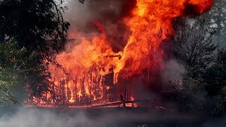 Firefighters Battle Knightsen House Fire, Trailer Fire, Semi Truck Fire and Explosions