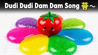 Dudi Dudi Dam Dam Tomato Glitter Slime Song 🍅✨ | Rainbow Color Song for Kids