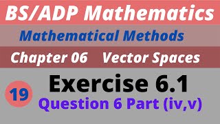 19. Exercise 6.1 Vector Spaces Chapter 6 Mathematical Methods