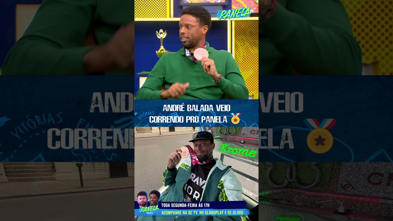 ANDRÉ BALADA PARTICIPA DO PANELA COM MEDALHA DE MARATONISTA NO PEITO | #shorts | Panela sportv
