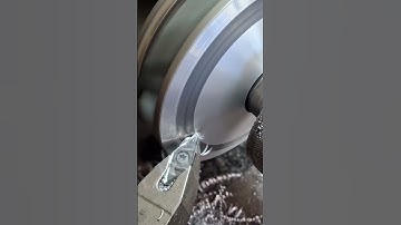 CNC face turning in action.