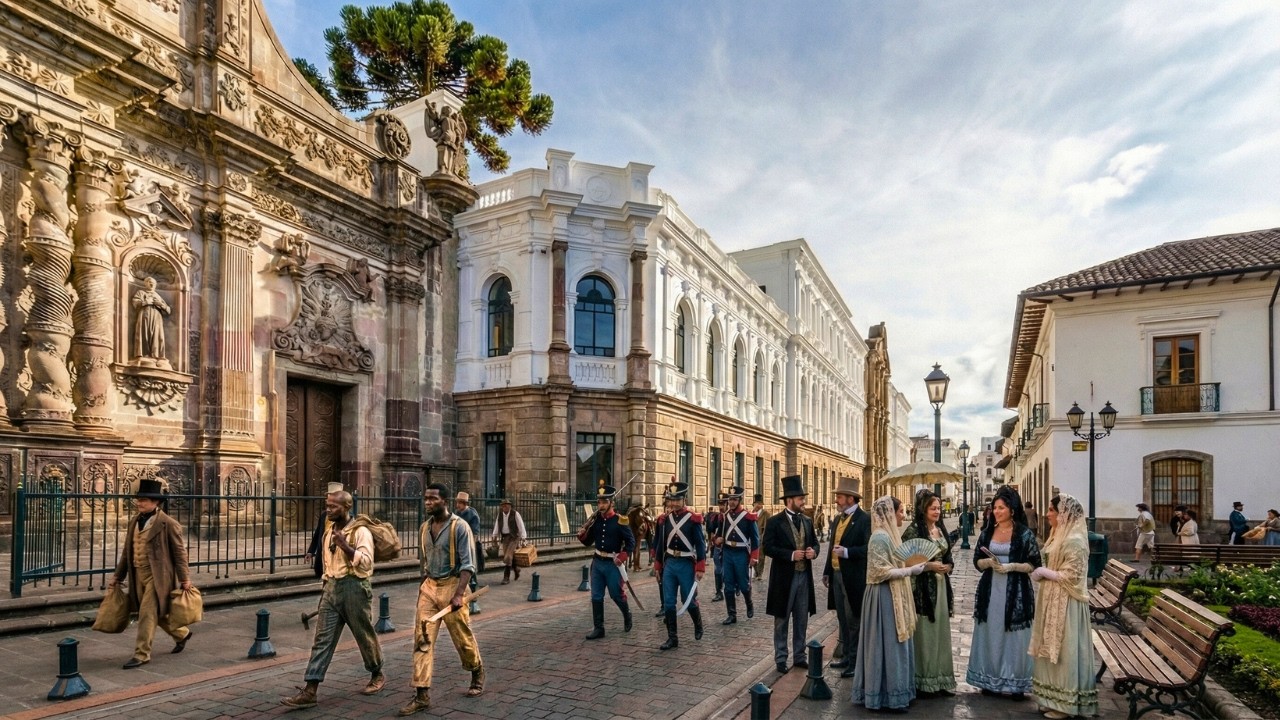 Así era realmente la vida en las calles de Quito en 1810 (Reconstrucción por IA)