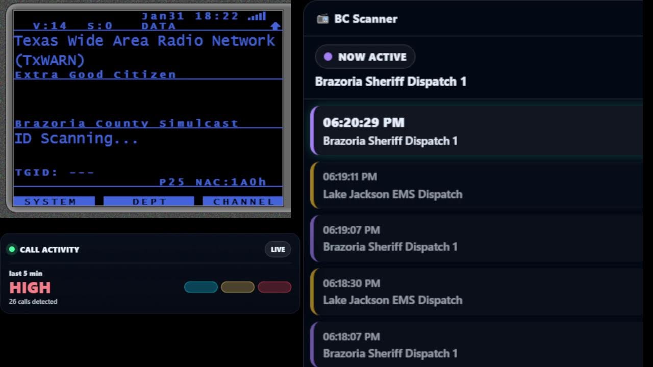Brazoria County Texas Live Scanner 24/7