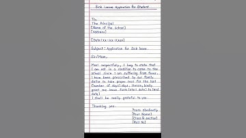 Sick Leave Application 📝 ||