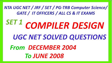 Compiler Design | UGC NET Solved Questions | NTA NET CS | TNSET | Vishnu CS SetNet Education | Tamil