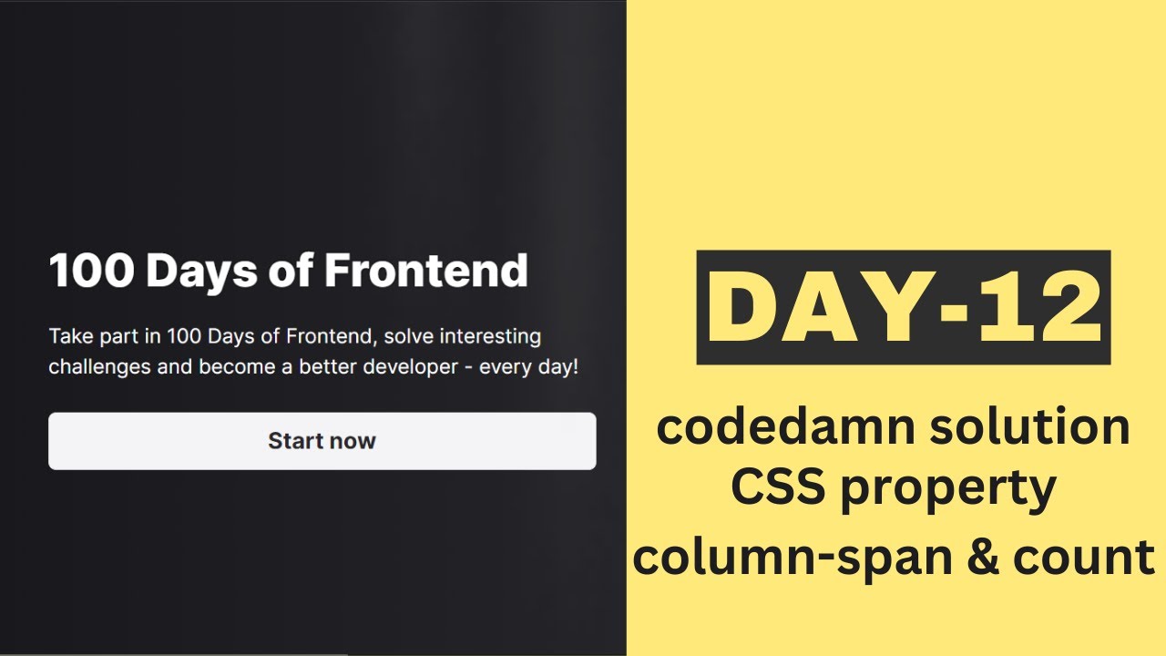 day 12 | 100 Days of Frontend | #codedamn solution |#change column # ...
