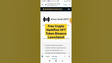 Free Crypto Hashflow HFT Token Binance Launchpool Terbaru Review Lengkap