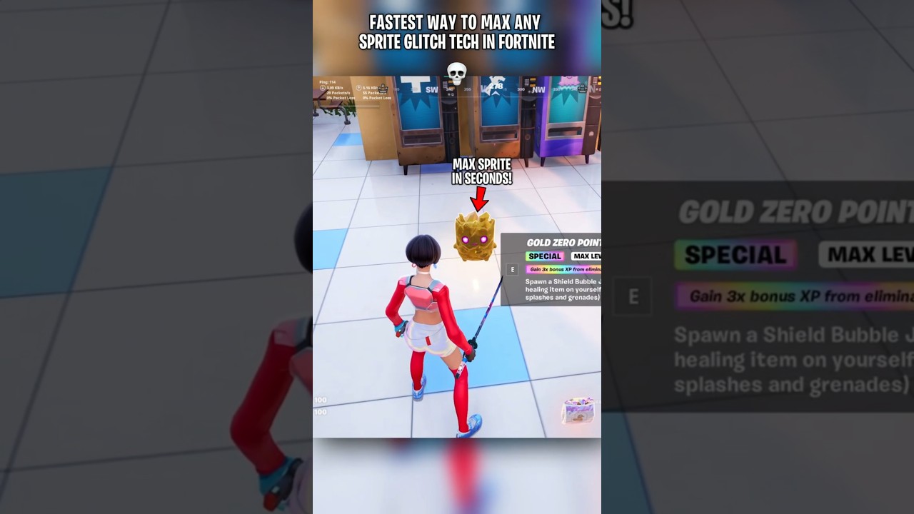 INSTANT MAX OUT ANY SPRITE IN SECONDS GLITCH TECH in Fortnite Chapter 7 💀 #fortnite #fortniteclips