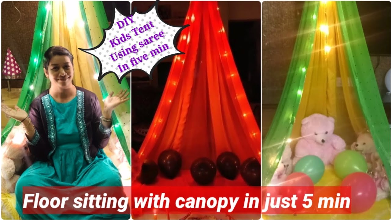 DIY Kids birthday Tent house using 