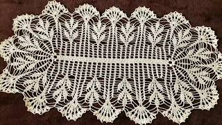 مفرش أوراق الكاري بيضاوي كروشية الجزء 2 طريقة التكبير والتصغير بالخطوات للمبتدئين Crochet doliy oval