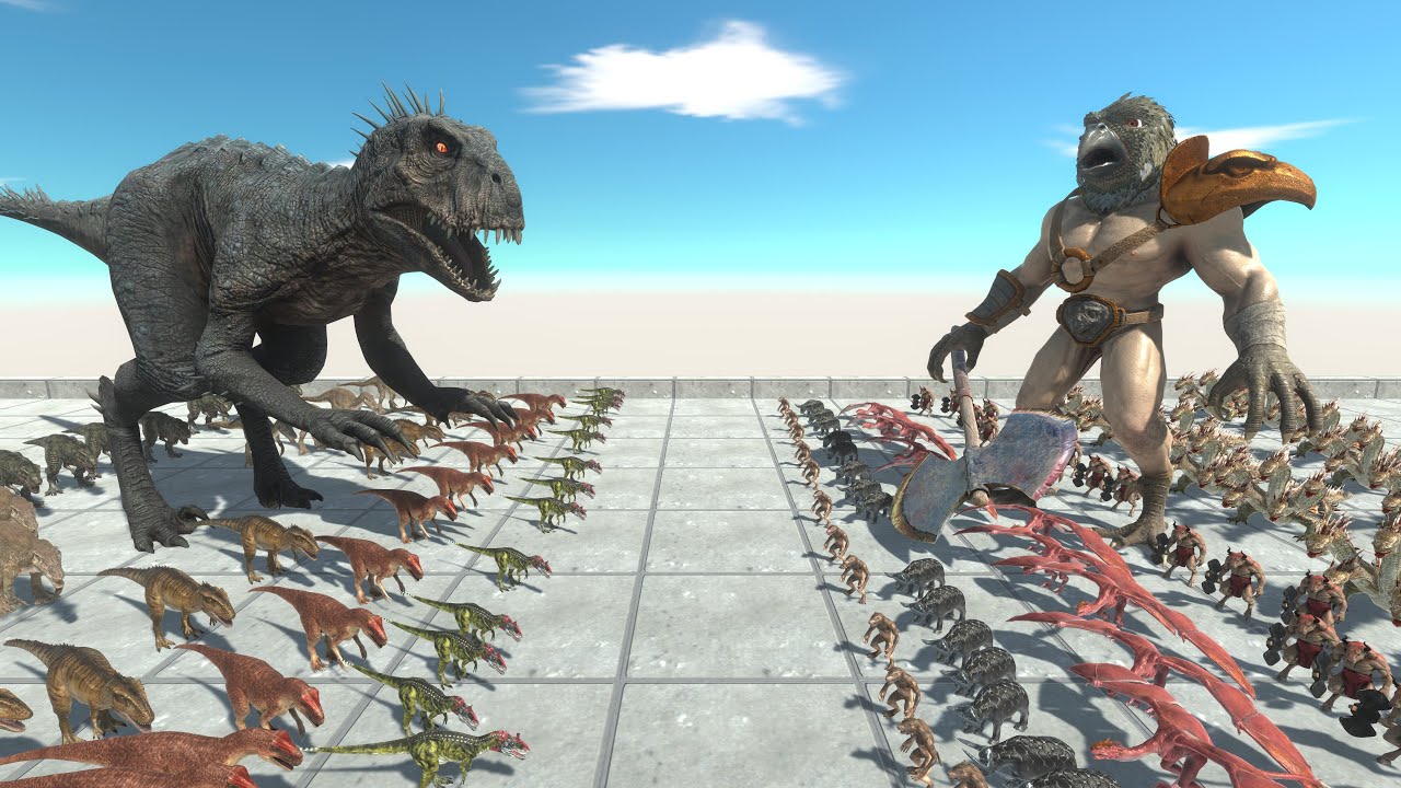 Scorpios Rex vs VOLCRATE — Carnivorous Dinosaurs Battle a Fantasy Army | Battle Simulation