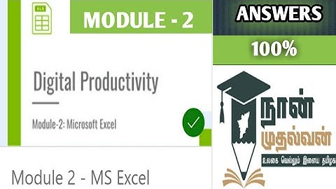Digital Productivity / MS Exel ( Module - 2) /2nd year / Answers #naanmudhalvan