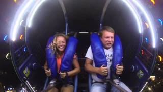Аттракцион SLINGSHOT выстрел из рогатки. КИПР Айя Напа