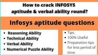 Infosys questions on aptitude, verbal and number puzzle | What topic has major contribution?