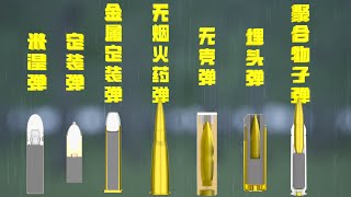 How do minie bullets, metal fixed-loading bullets, caseless bullets, and countersunk bullets work?