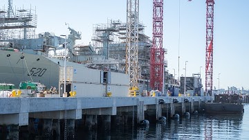 Timelapse: Construction of new outfitting Pier at Vancouver Shipyards